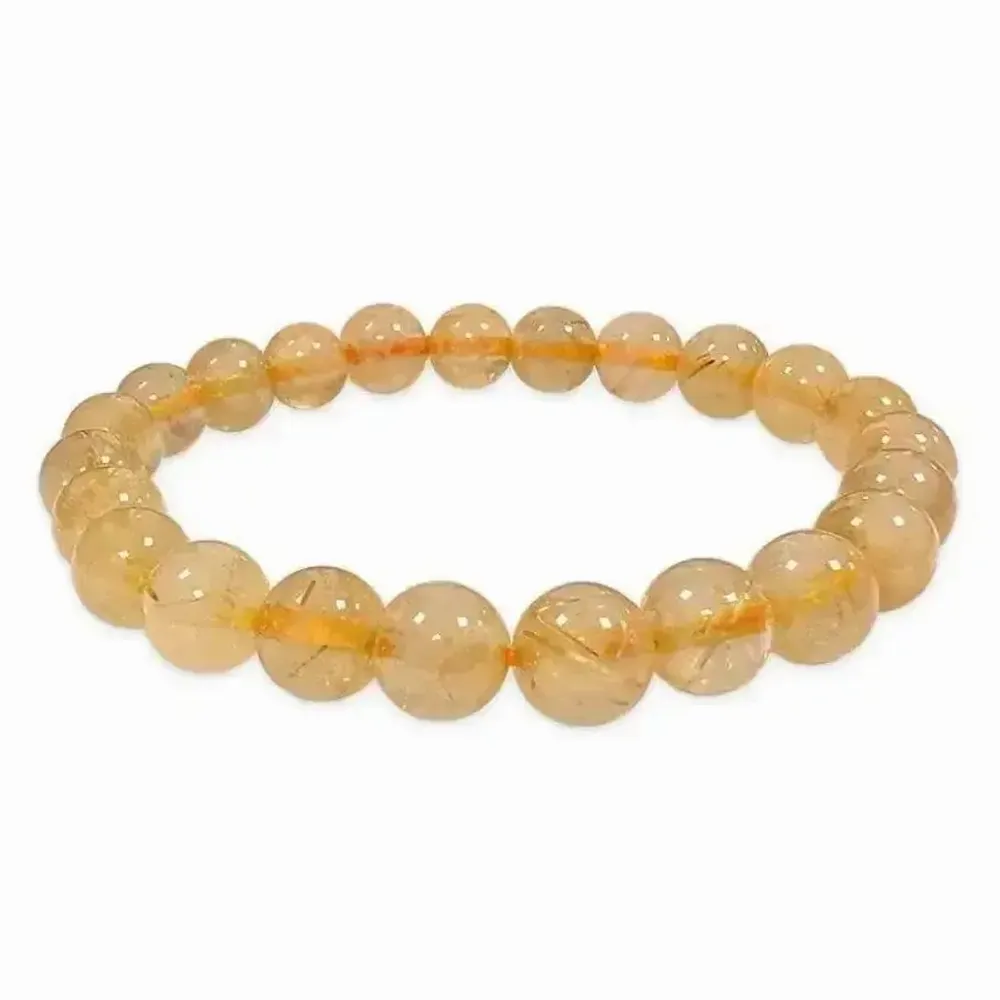 Bracelets - Bracelet Cristal de Roche Rutile A+ perles 7-8mm - ARABESK