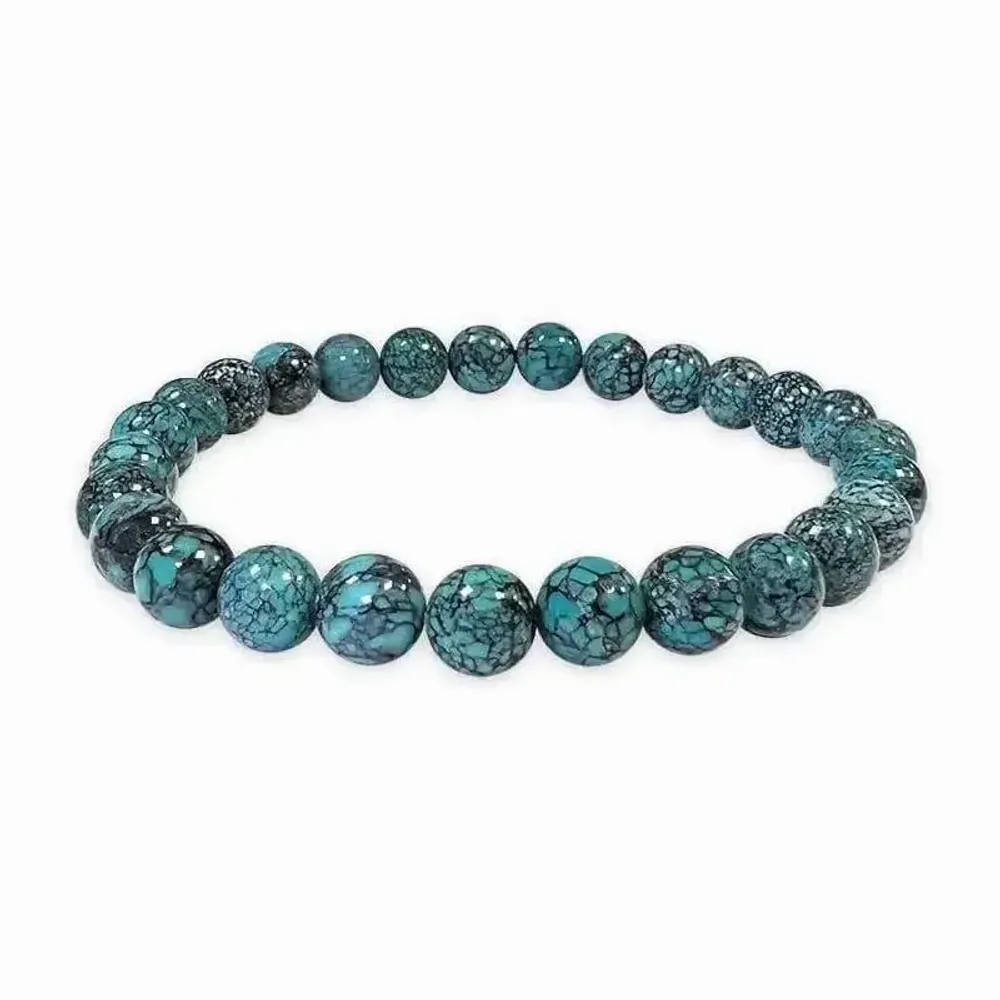 Bracelets - Bracelet Turquoise Naturelle de Chine AAA perles 6mm - ARABESK