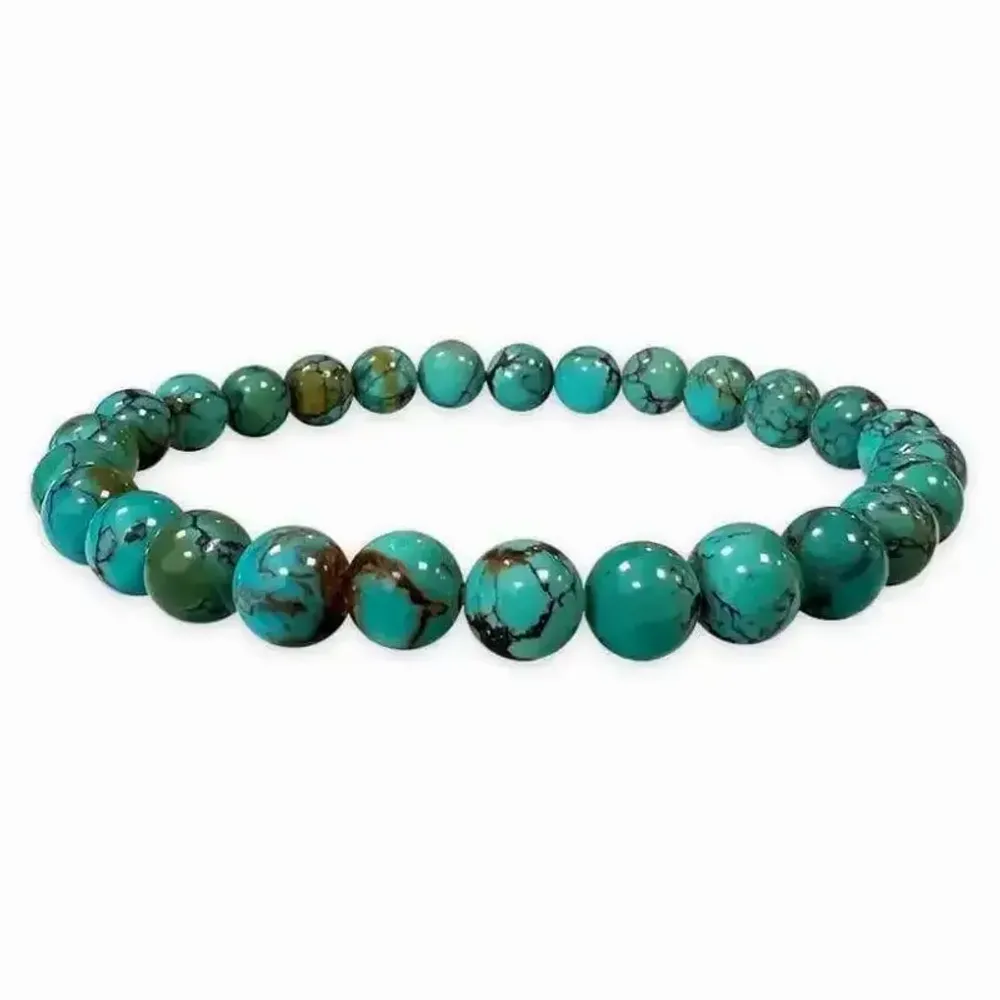 Bracelets - Natural Turquoise bracelet from China AAAA beads 6mm - ARABESK