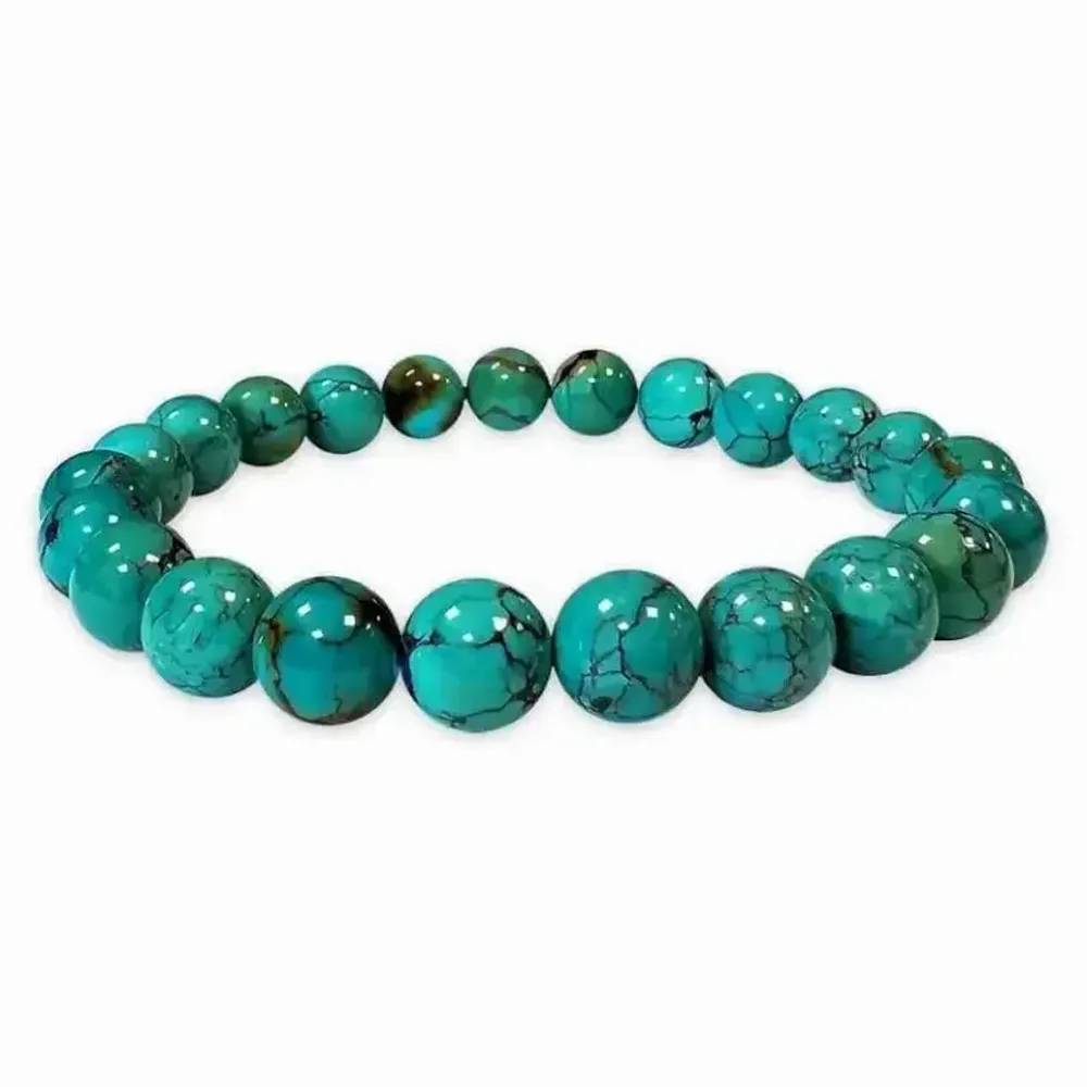 Bracelets - Natural Turquoise bracelet from China AAAA beads 8mm - ARABESK