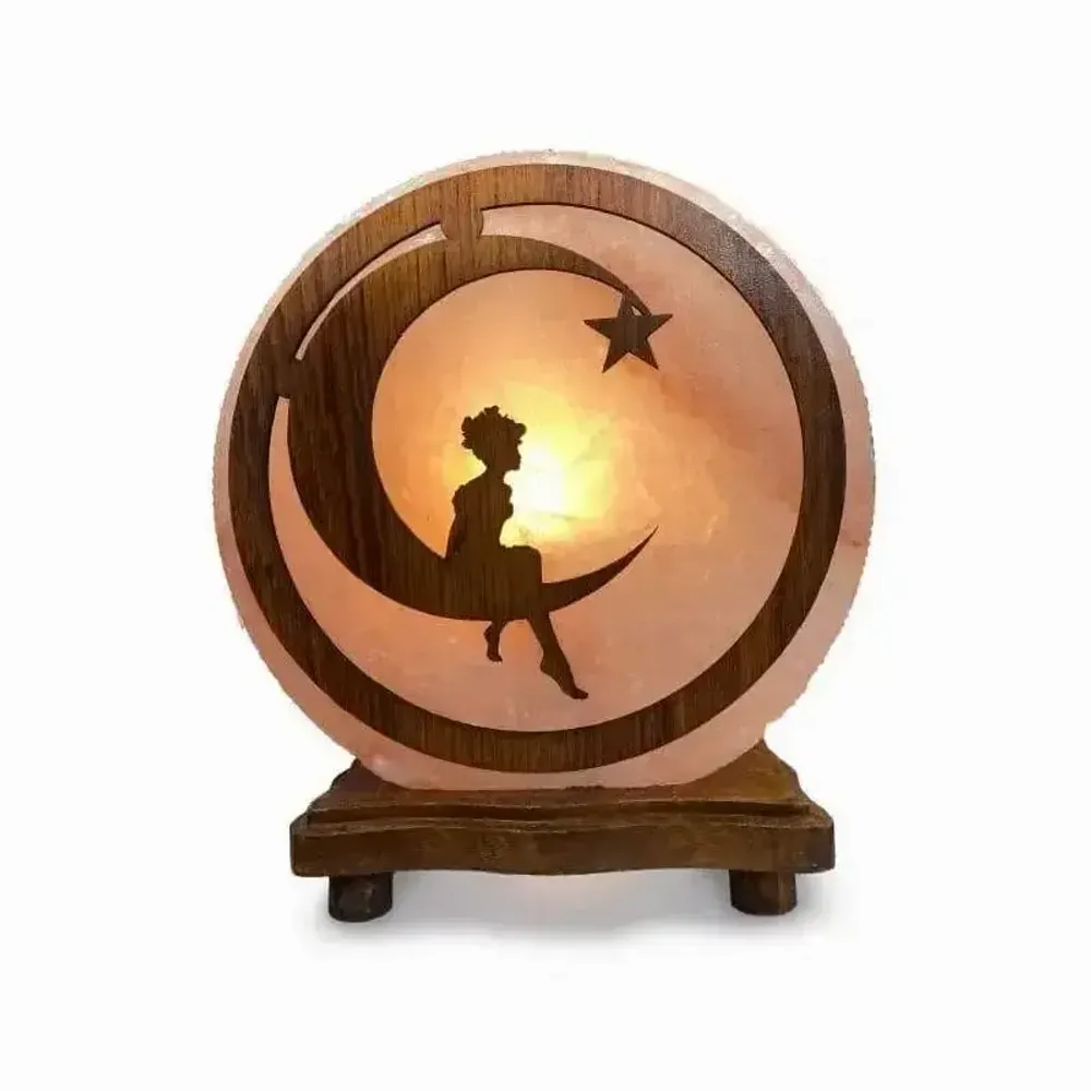 Wireless lamps - Himalayan salt lamp with exchangeable panel - ARABESK