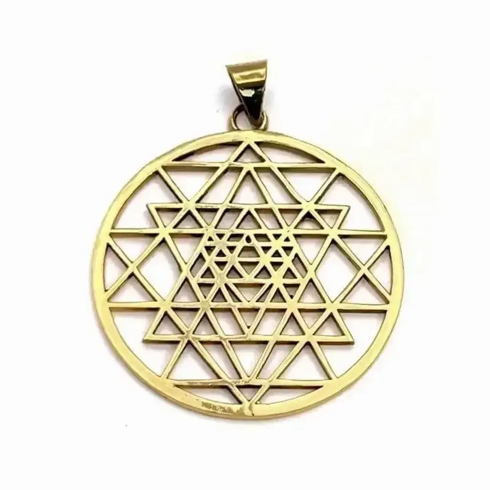 Bijoux - Pendentif Mandala Bronze Sri Yantra 4cm - ARABESK