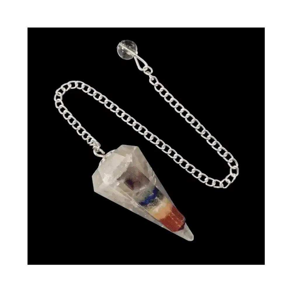 Jewelry - Pendulum crystal smoked & Seven Chakras conical 6 faces - ARABESK