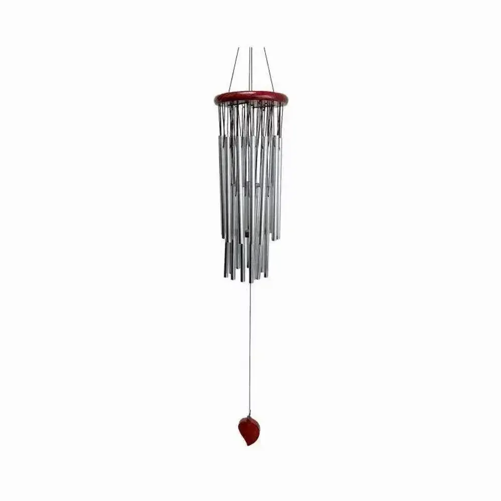 Decorative objects - Chime 2 Levels Leaf Silver 95cm - ARABESK