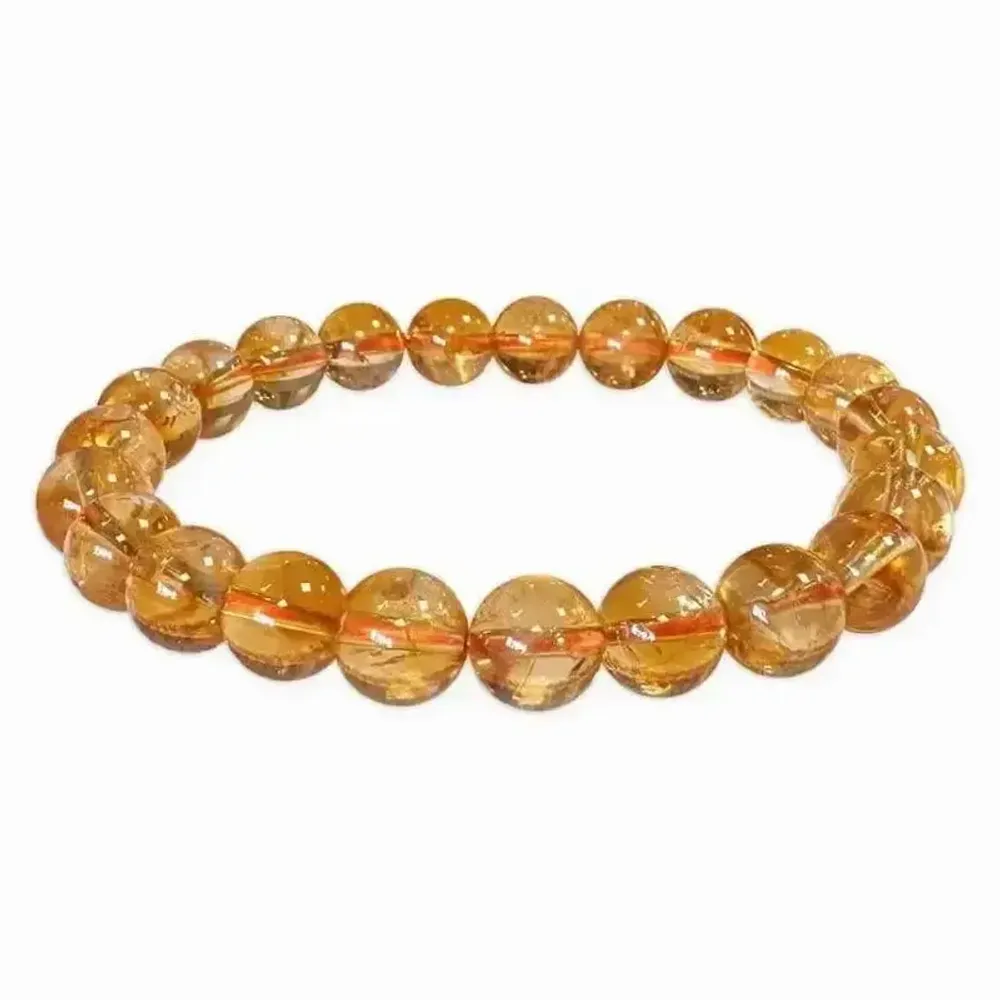 Bracelets - Heated Citrine Bracelet AA Beads 7.5-8.5mm - ARABESK