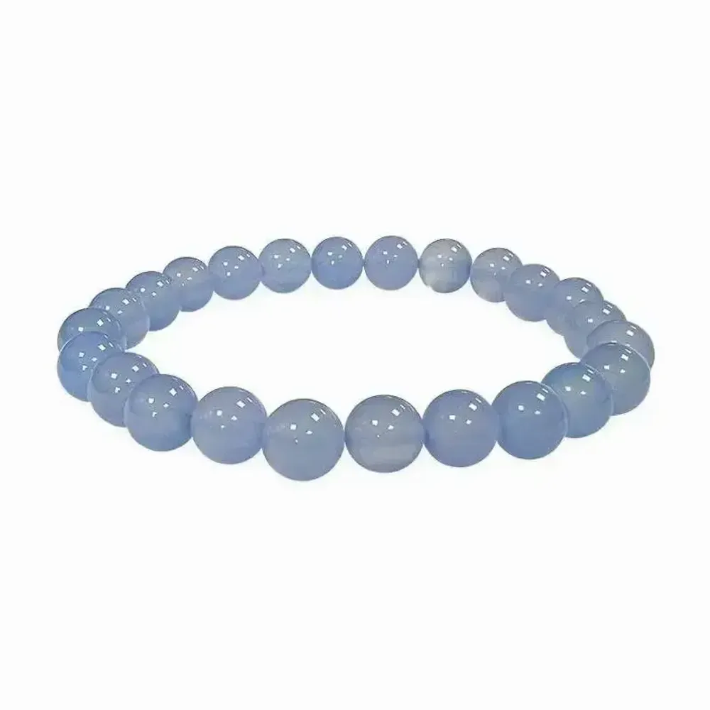 Bracelets - Blue chalcedony AAA 8mm pearls bracelet - ARABESK