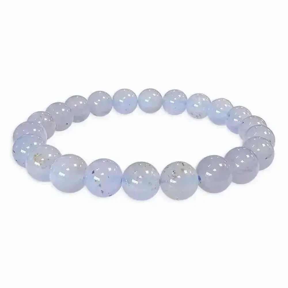 Bracelets - Blue chalcedony AA 8mm pearls bracelet - ARABESK