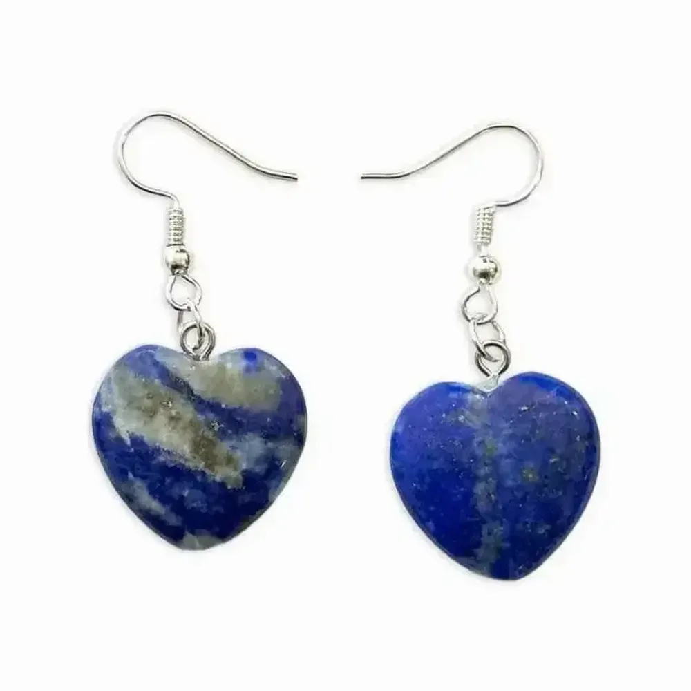 Jewelry - 20mm Lapis Lazuli Heart Earrings - ARABESK