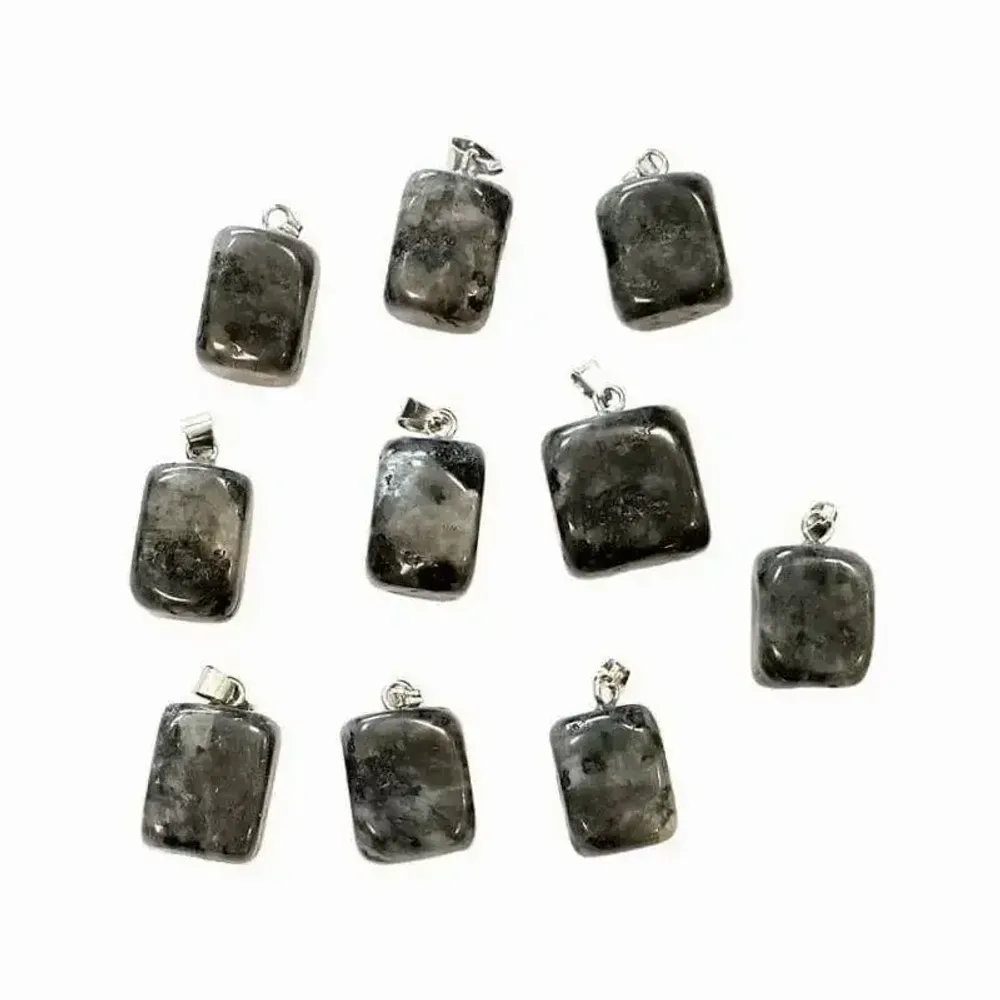 Bijoux - Pendentif pierre roulée Larvikite x 10 - ARABESK