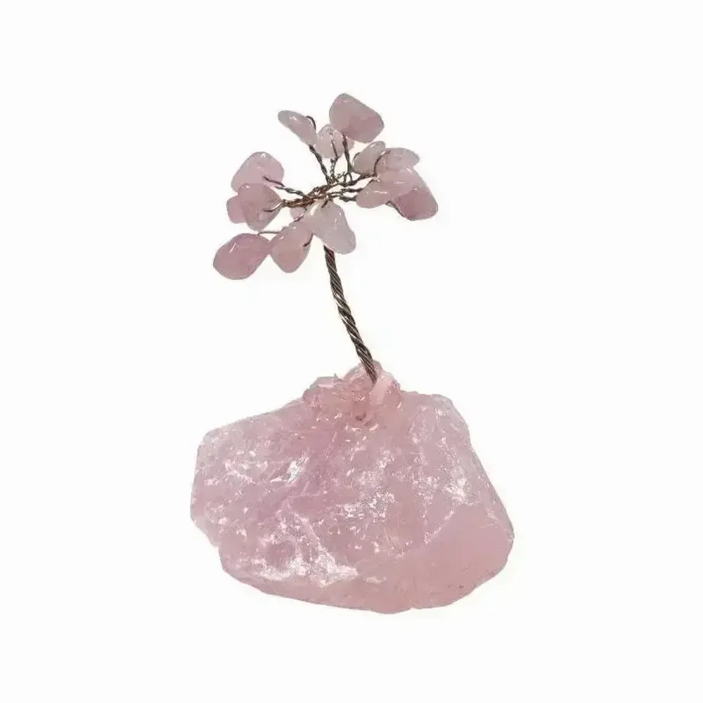 Bijoux - Arbre de Vie Quartz Rose sur Druse 8cm  - ARABESK