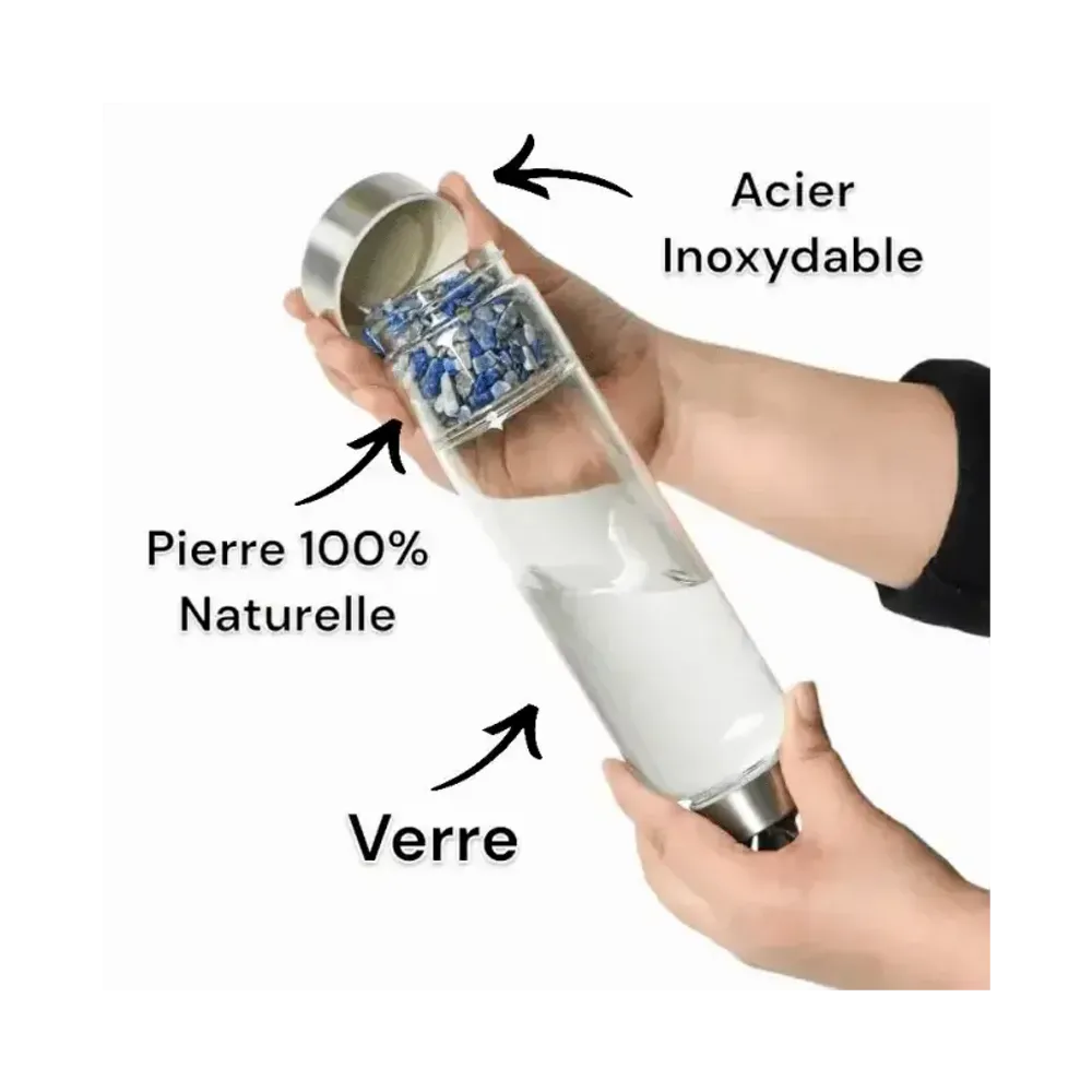 Bijoux - Bouteille avec cristaux Lapis Lazuli - ARABESK