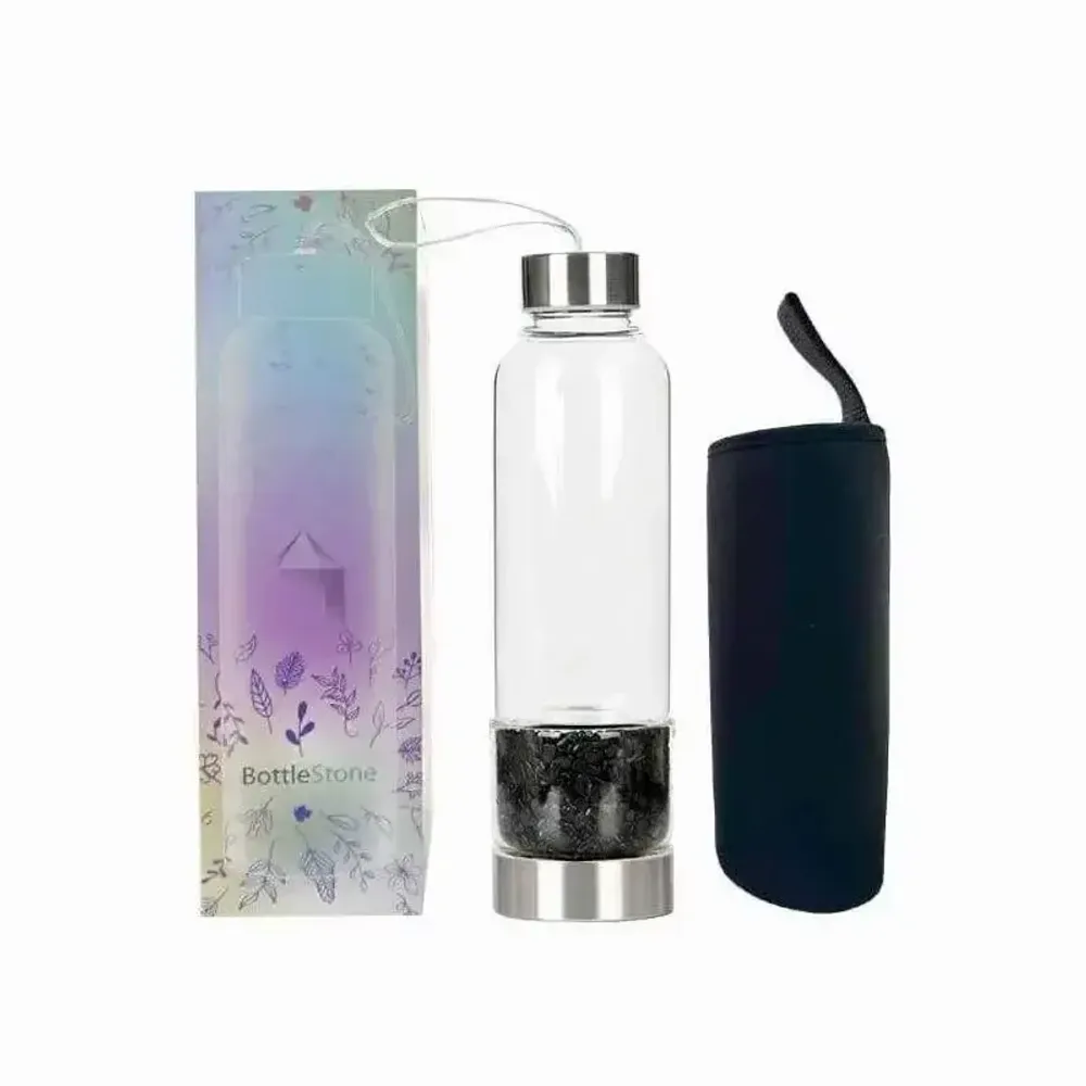 Bijoux - Bouteille avec cristaux Obsidienne Noire - ARABESK