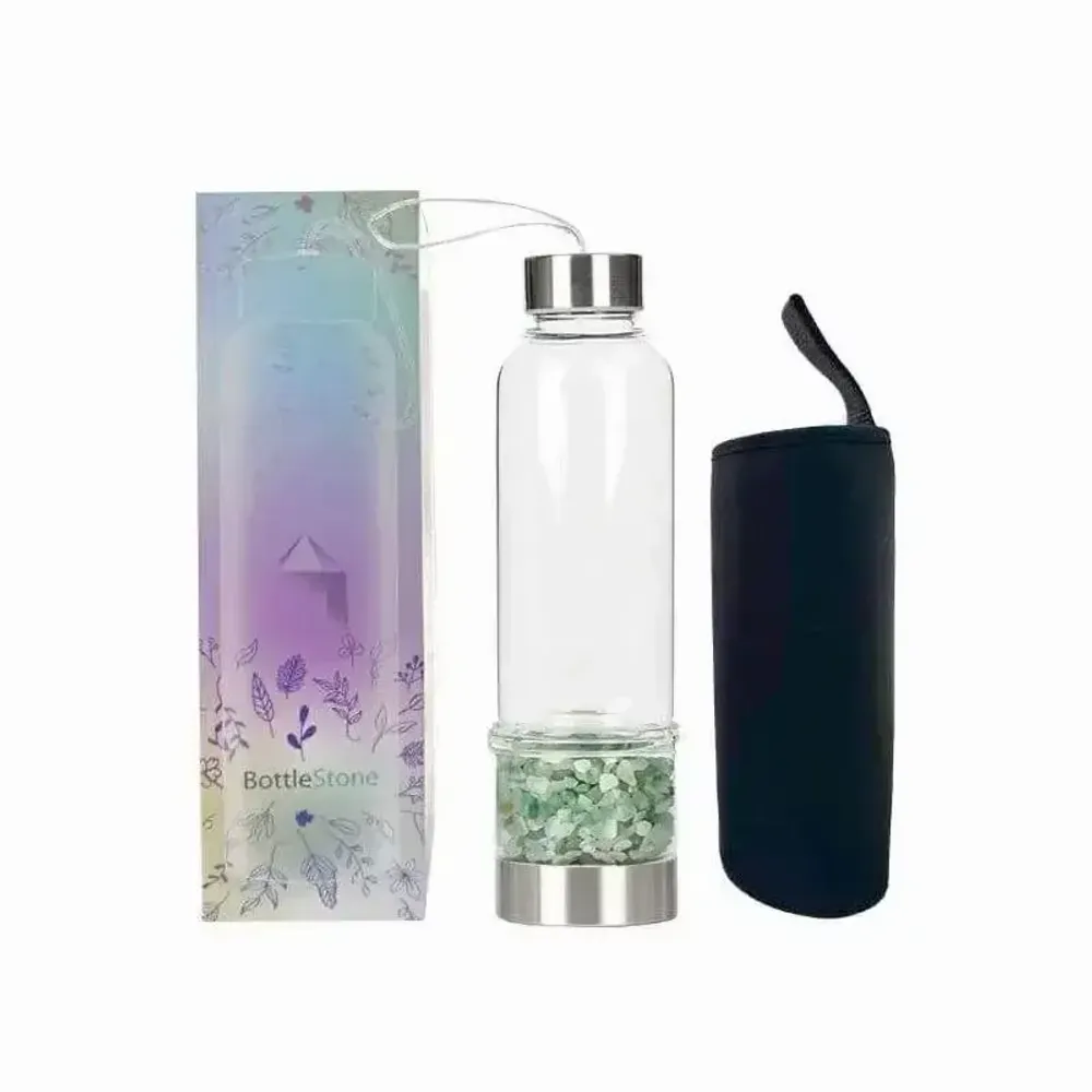 Bijoux - Bouteille avec cristaux Aventurine verte - ARABESK