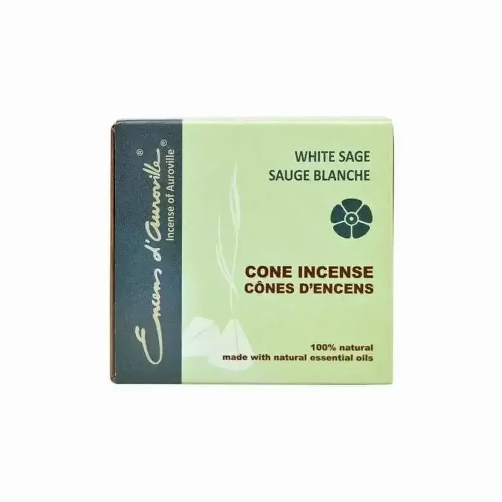 Senteurs - Encens d'Auroville Sauge Blanche 5x10 Cônes - ARABESK