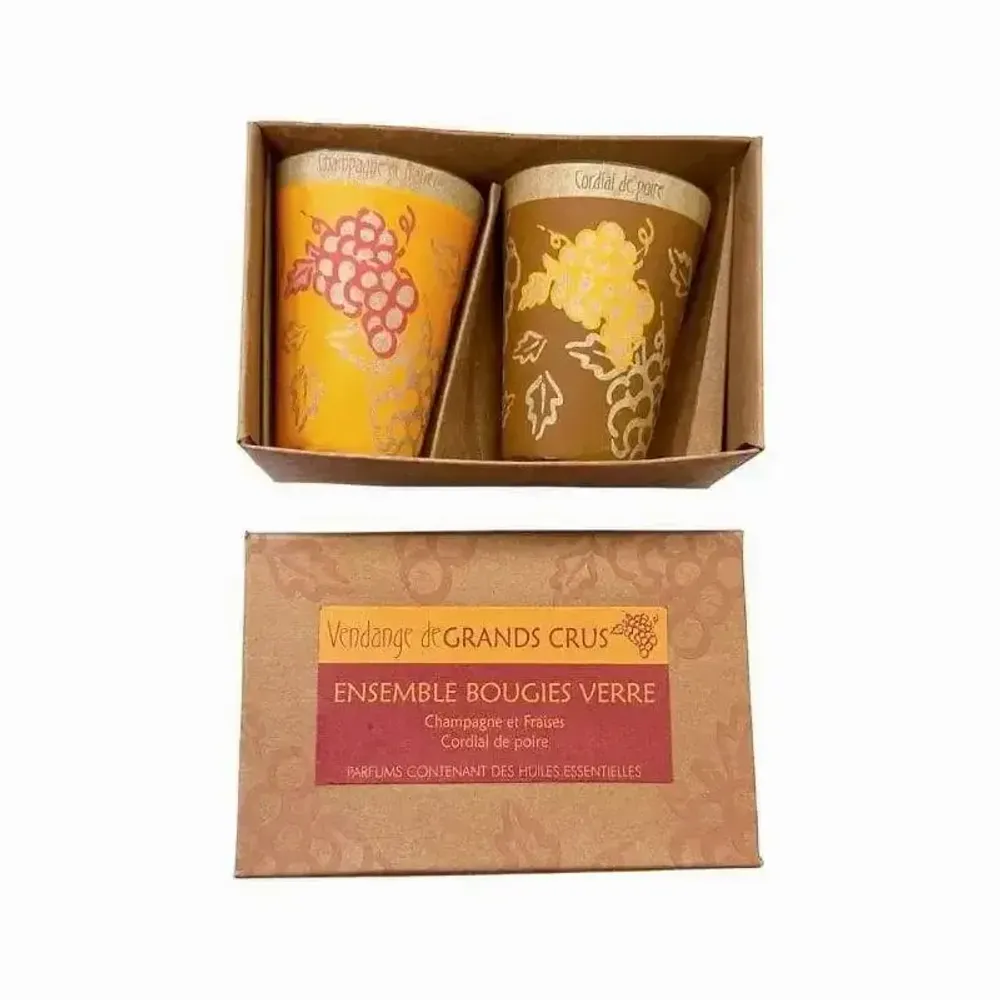 Scents - Box of 2 Maroma Candles in Champagne and Strawberry glass - Pear Cordial 70g - ARABESK