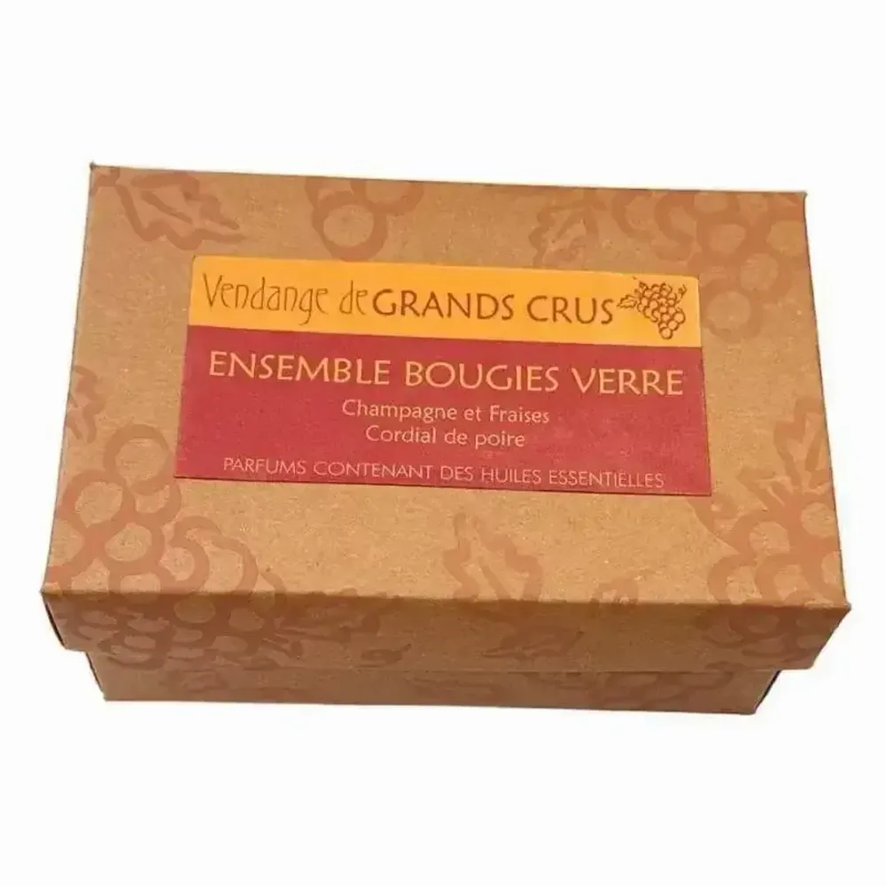 Scents - Box of 2 Maroma Candles in Champagne and Strawberry glass - Pear Cordial 70g - ARABESK