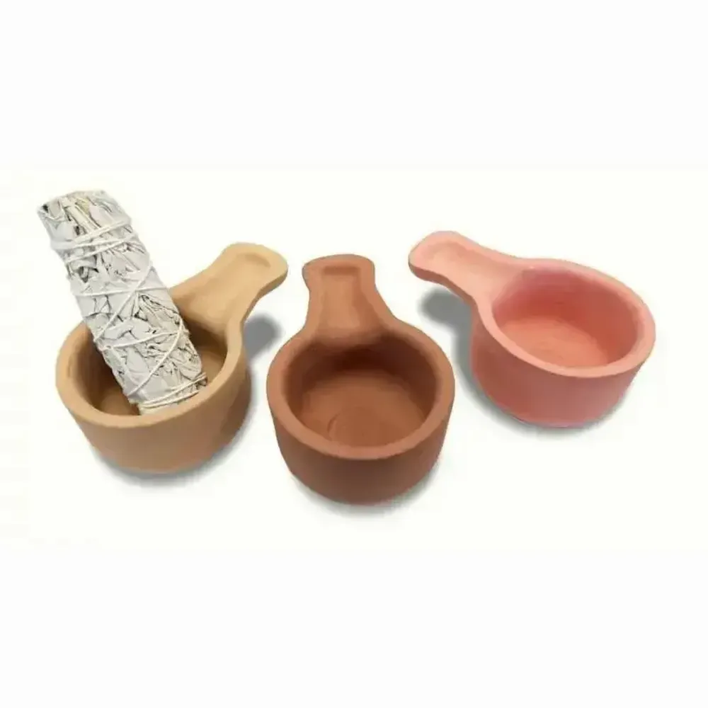 Scents - Blue handmade terracotta burner - ARABESK