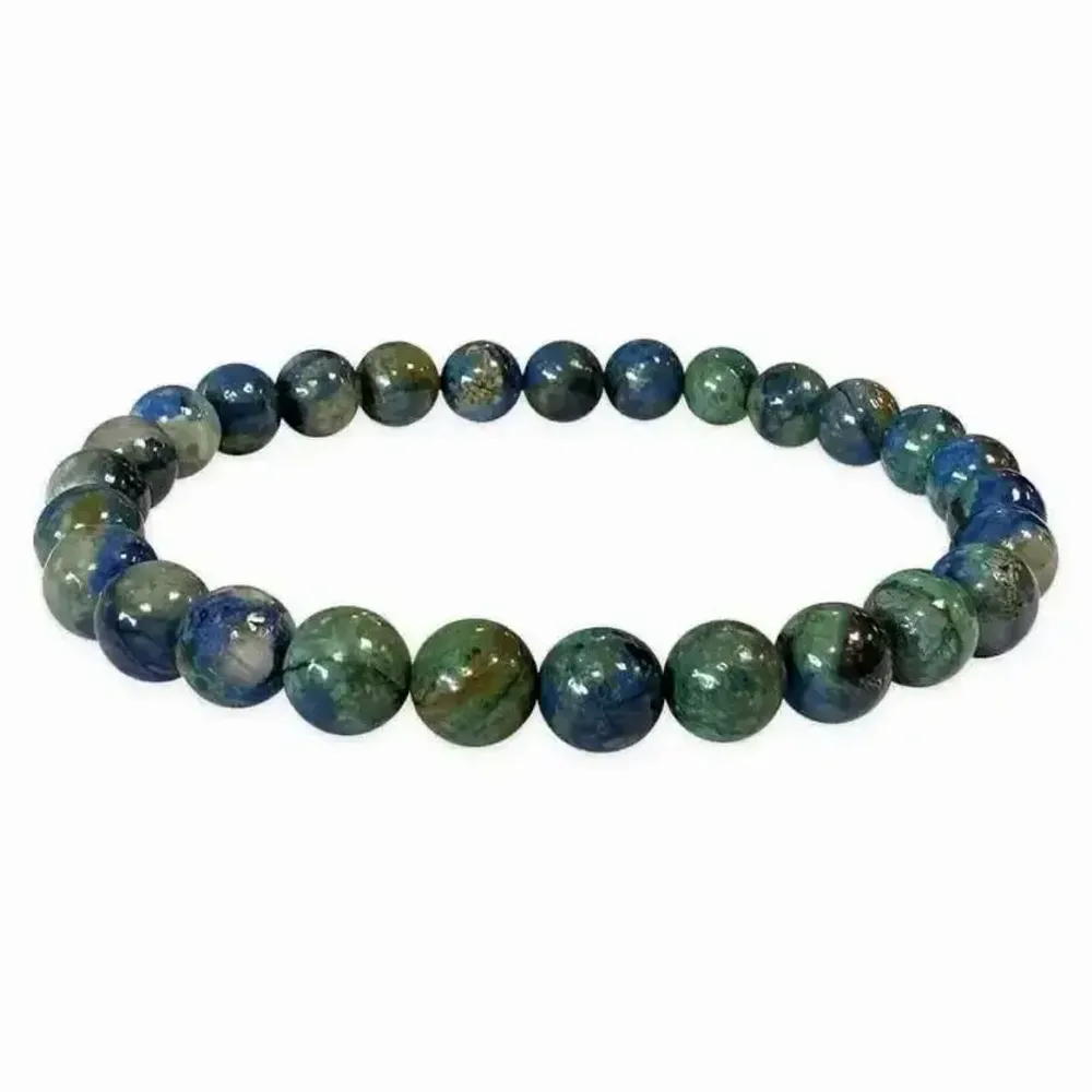 Bracelets - AA Natural Malachite Azurite Bracelet beads 6-7mm - ARABESK