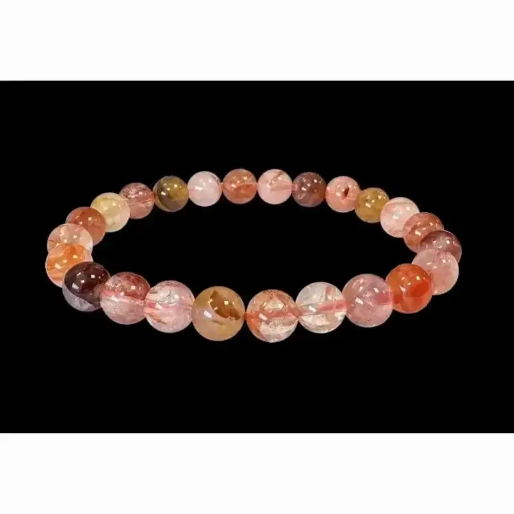 Bracelets - Multicolor Hematoid Quartz Bracelet AA beads 7.5-8.5mm - ARABESK