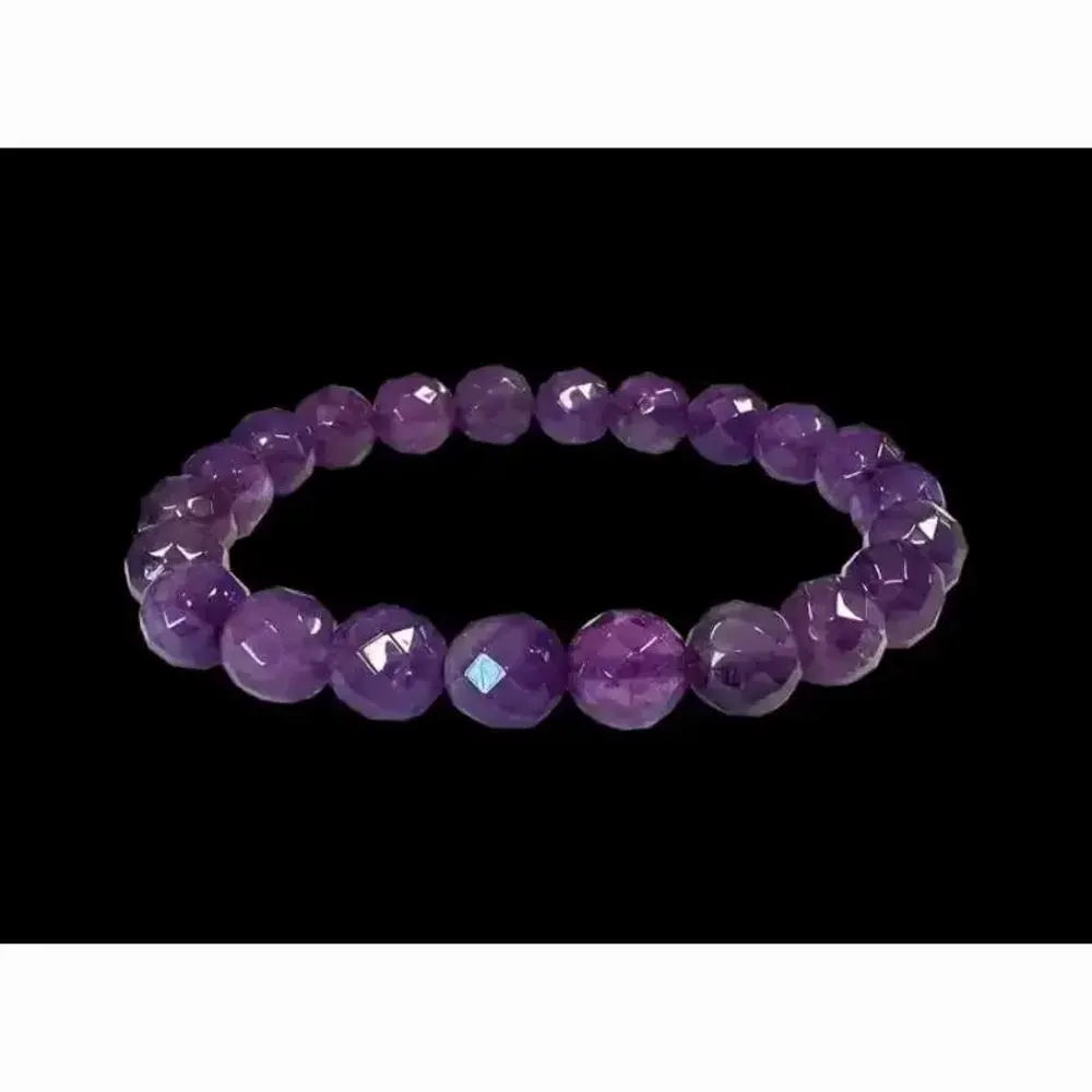 Bracelets - Faceted Amethyst Bracelet AA beads 8mm - ARABESK