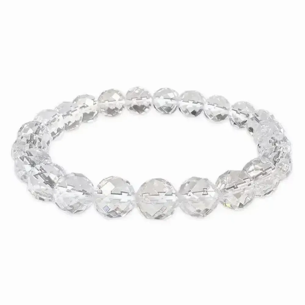 Bracelets - Bracelet Cristal de Roche Facetté AA perles 8mm - ARABESK