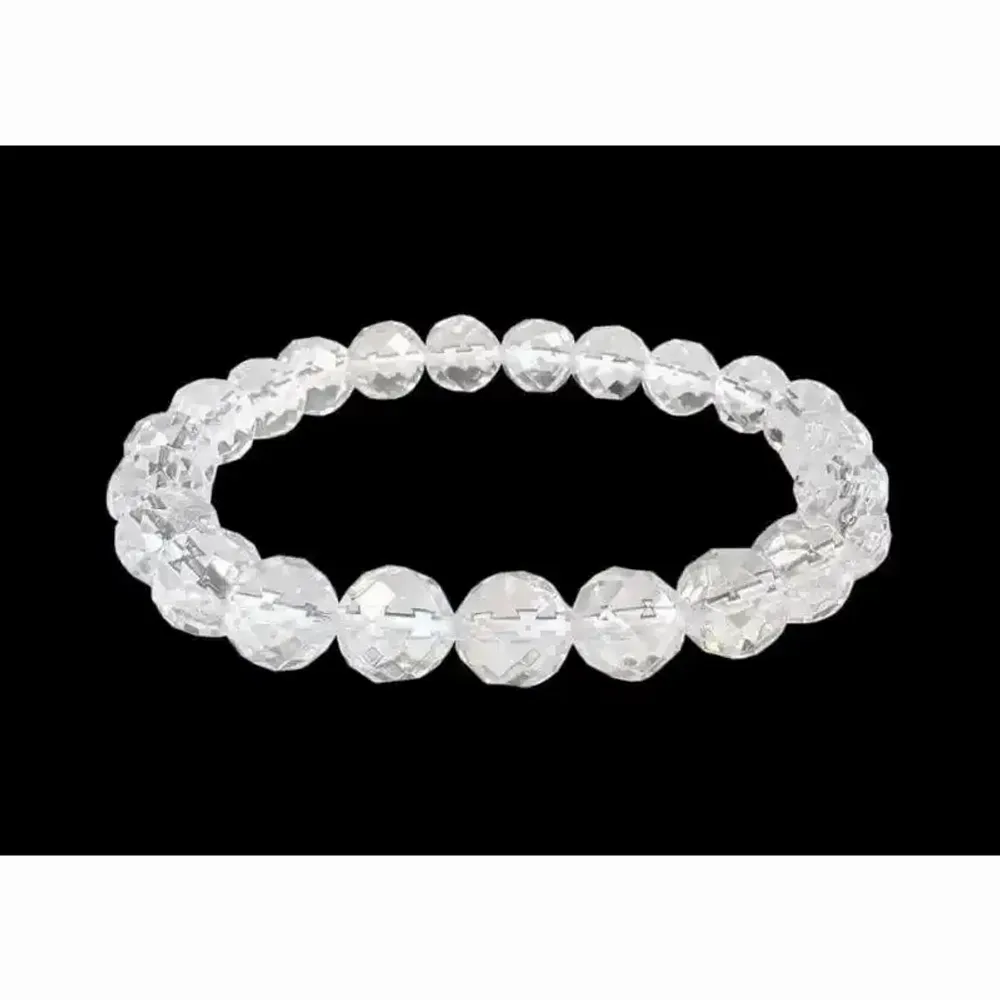 Bracelets - Bracelet Cristal de Roche Facetté AA perles 8mm - ARABESK