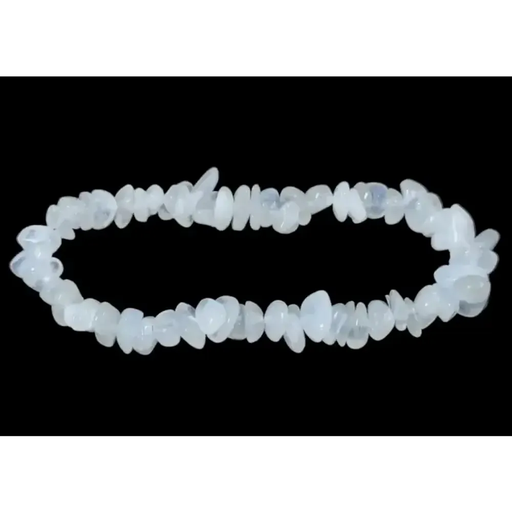 Bracelets - Peristerite White Moon Stone AA chips bracelet 18cm - ARABESK