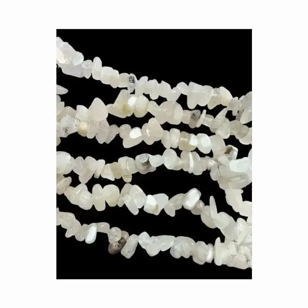 Bijoux - Pierre de Lune Blanche AA chips 5-8mm sur fil 80cm - ARABESK