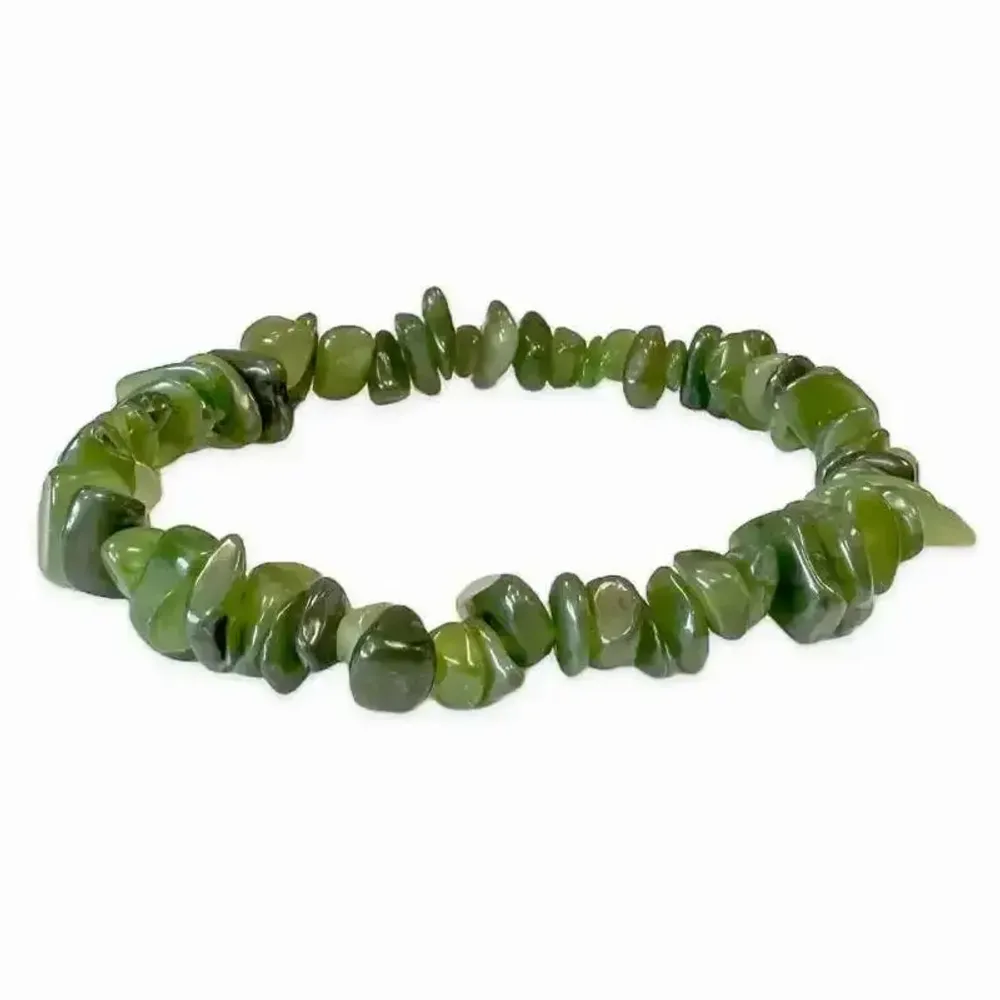 Bracelets - Bracelet chips Jade Néphrite Canada AA 18cm - ARABESK