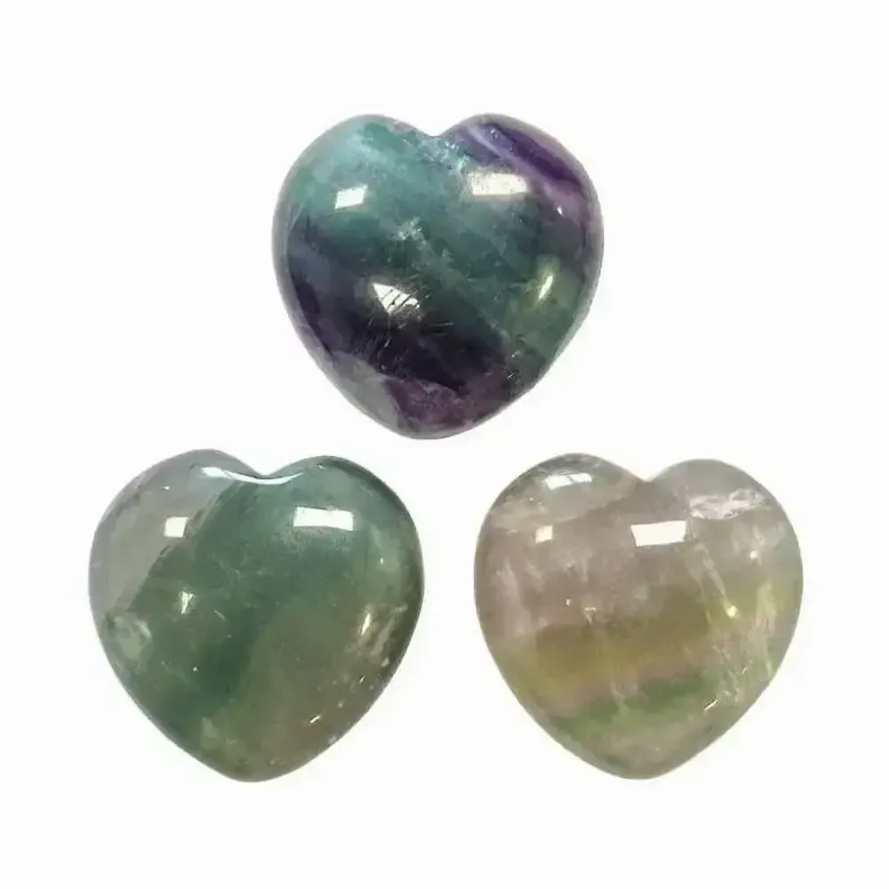 Jewelry - Multicolor Fluorite Heart A 30mm x3 - ARABESK