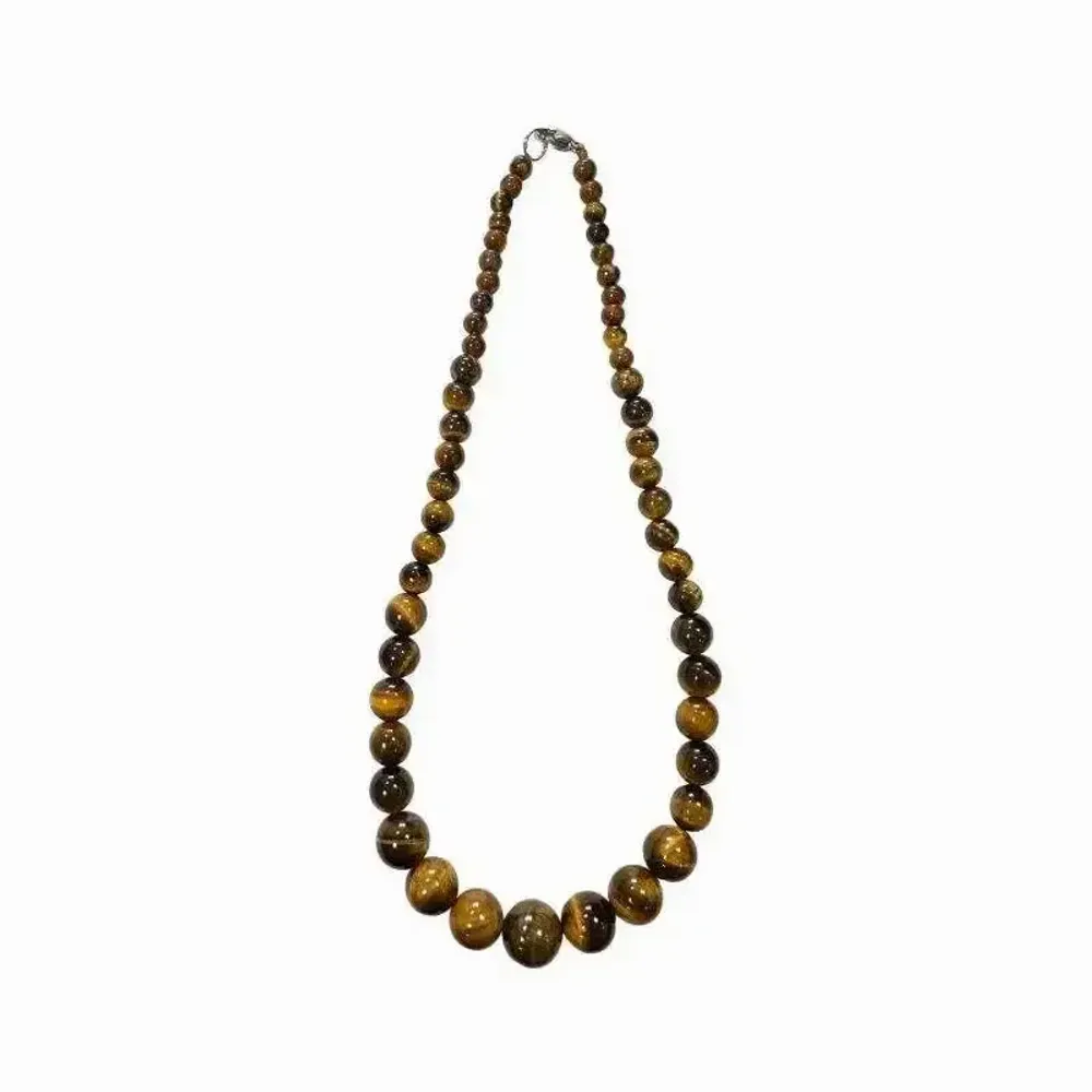 Bijoux - Oeil de Tigre A Collier Chute Perles 6-14mm 45cm - ARABESK