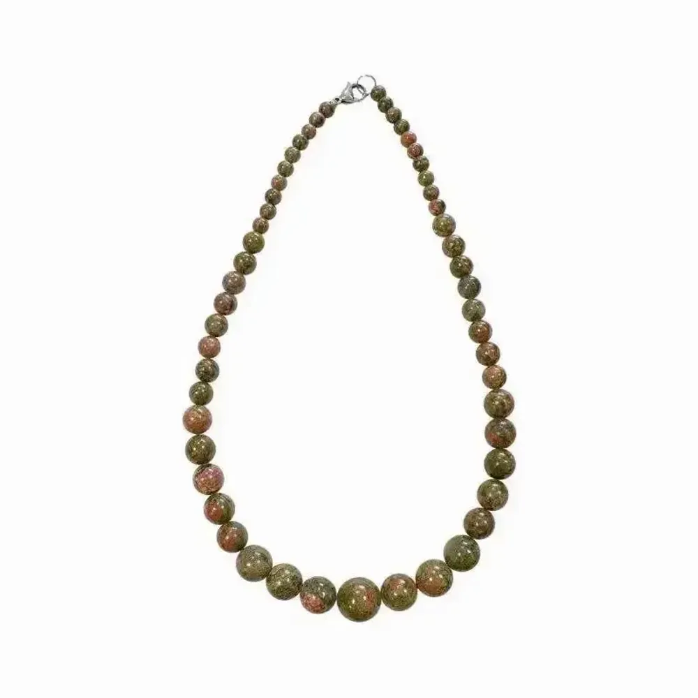 Jewelry - Unakite A Beads Drop Necklace 6-14mm 45cm - ARABESK