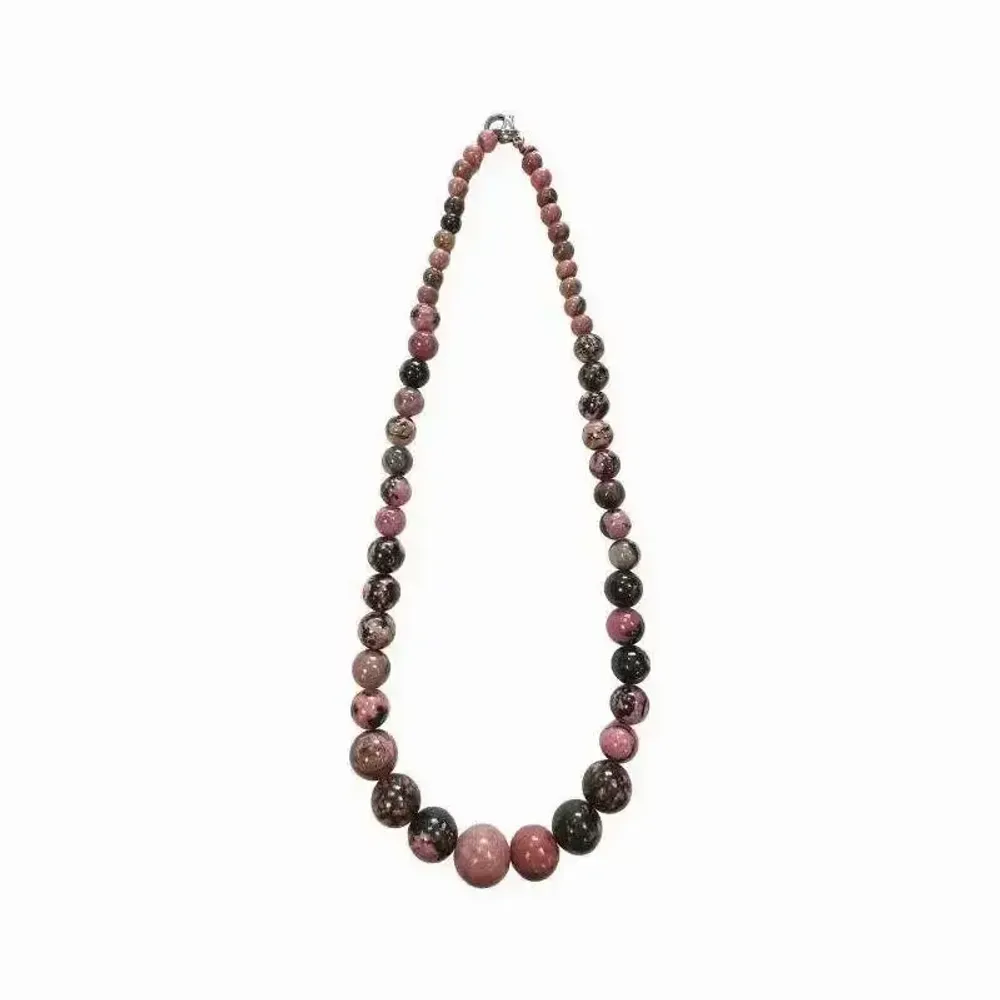 Jewelry - Rhodonite A Necklace Drop Beads 6-14mm 45cm - ARABESK