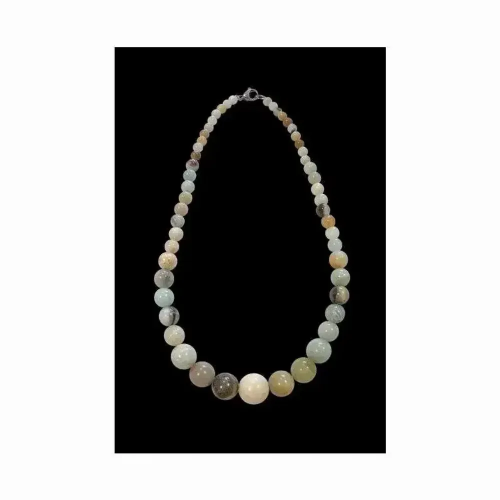 Jewelry - Amazonite Multicolor Beads Drop Necklace 6-14mm 45cm - ARABESK