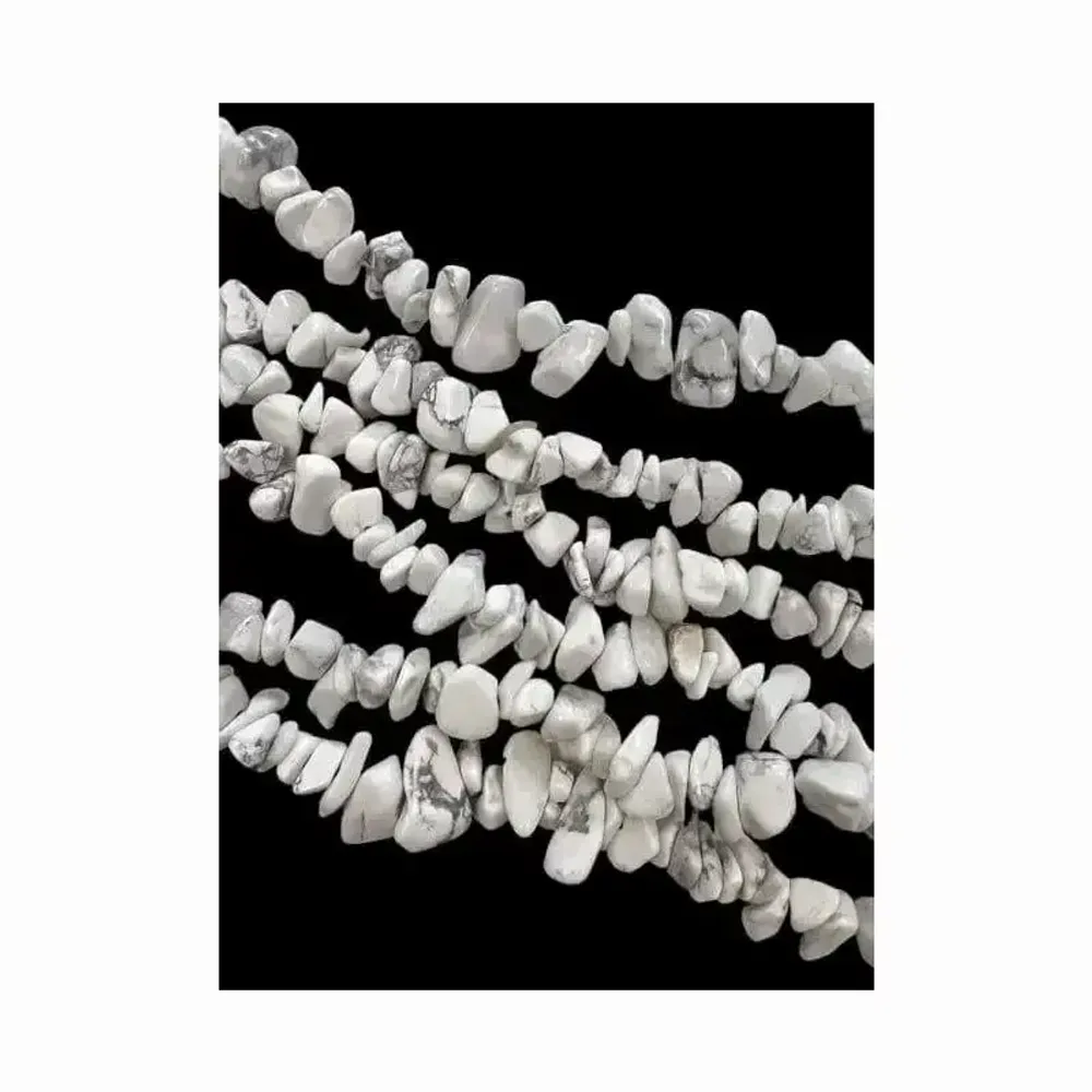 Bijoux - Howlite A chips 3-8mm sur fil 80cm - ARABESK