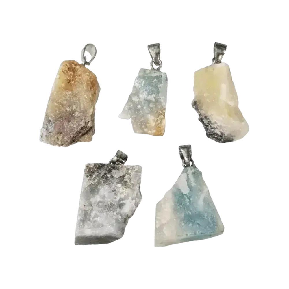 Bijoux - Pendentif Pierre Brute Amazonite Multicolore  AB x 5 - ARABESK