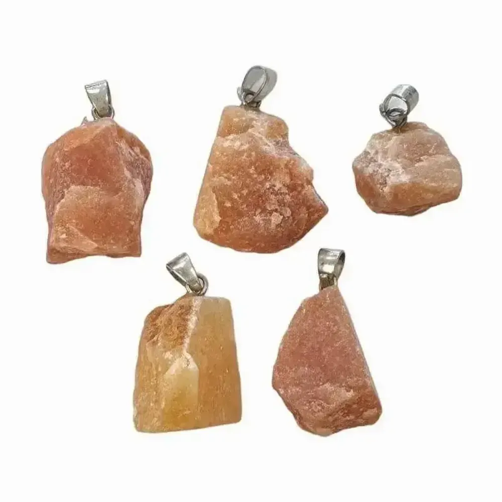 Bijoux - Pendentif Pierre Brute Aventurine Orange A x5 - ARABESK