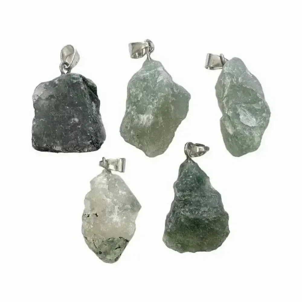 Bijoux - Pendentif Pierre Brute Agate Mousse x5 - ARABESK