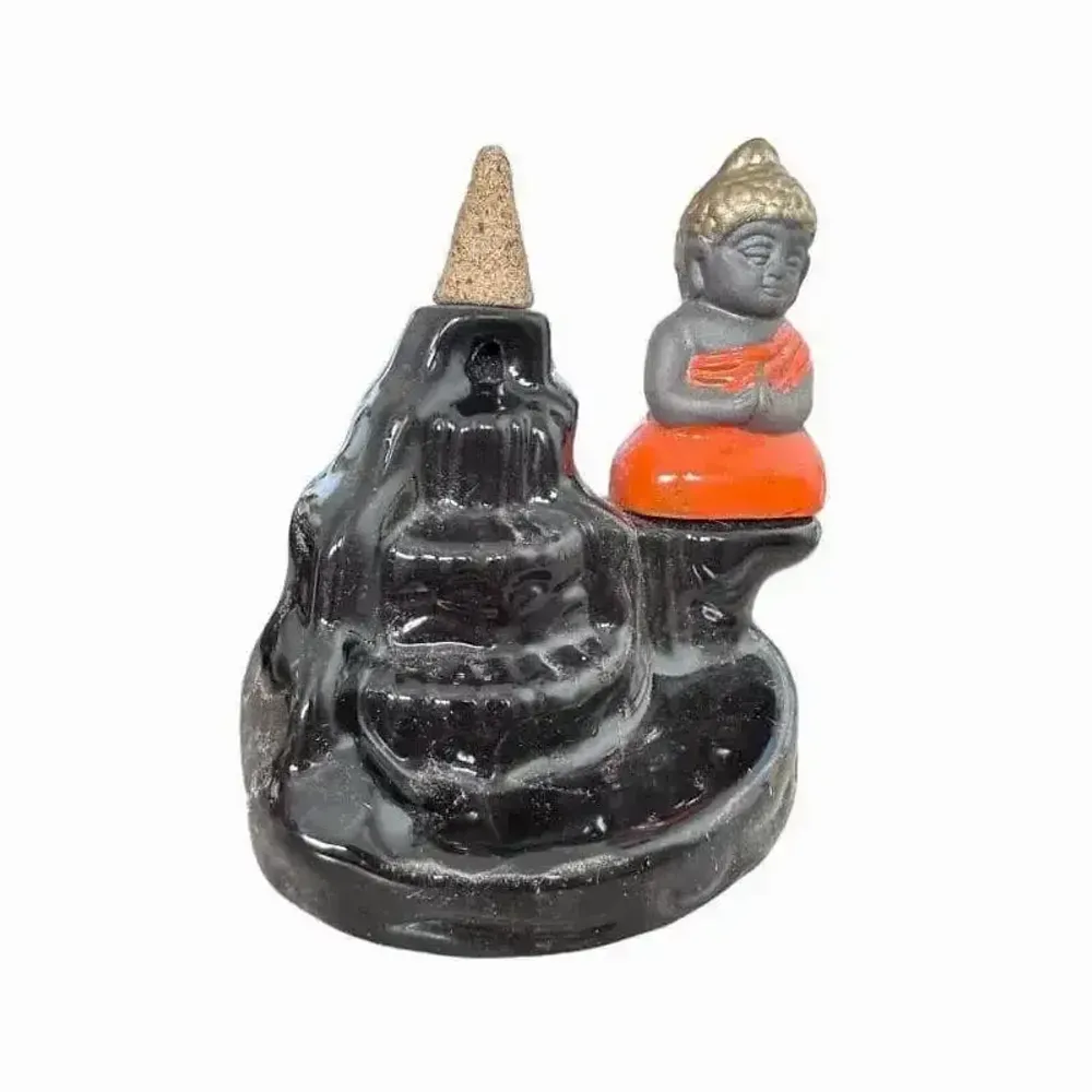 Senteurs - Porte encens backflow buddha orange - ARABESK