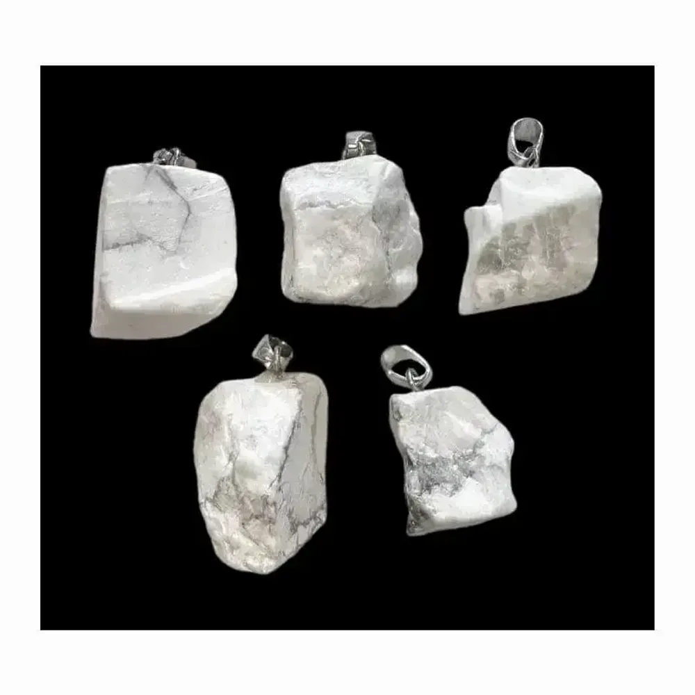 Bijoux - Pendentif Pierre Brute Howlite A x5 - ARABESK