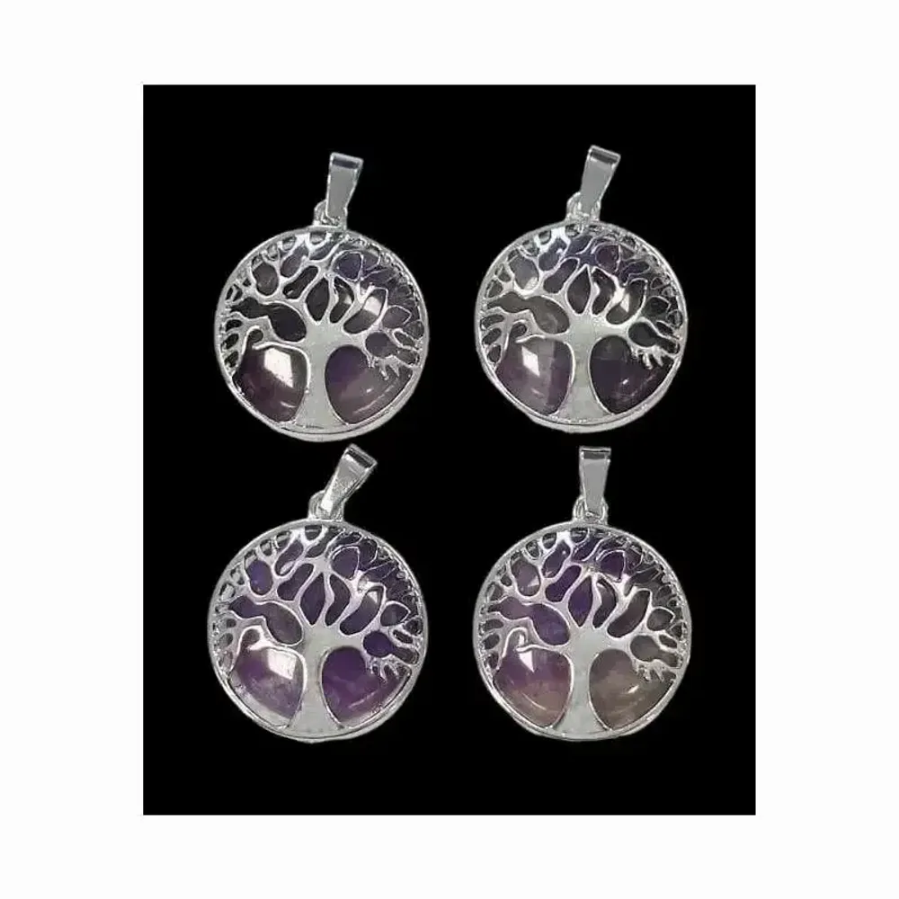 Jewelry - Metal Pendant Tree of Life Amethyst A 25mm x4 - ARABESK