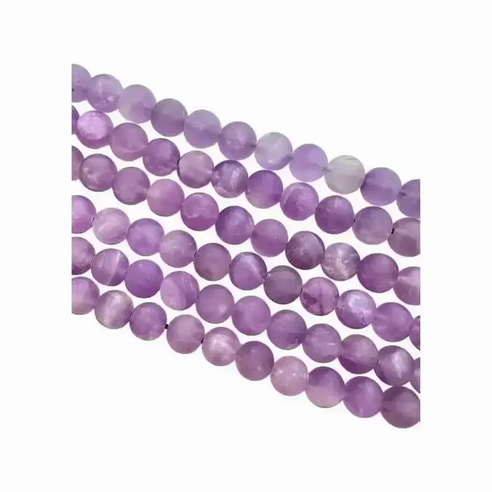 Bijoux - Amethyste A perles mates 8mm sur fil 40cm - ARABESK