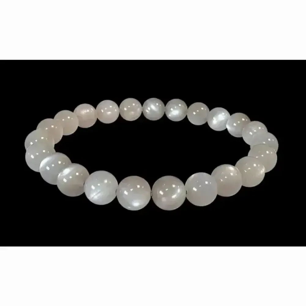 Bracelets - Bracelet Pierre de Lune Grise AAA perles 7.5-8.5mm - ARABESK