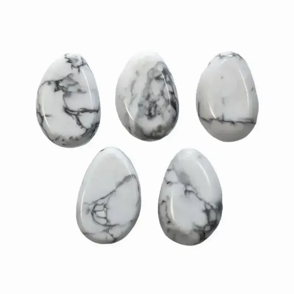 Jewelry - Howlite Drilled Rolled Stone Pendant A 20-30mm X 5 - ARABESK