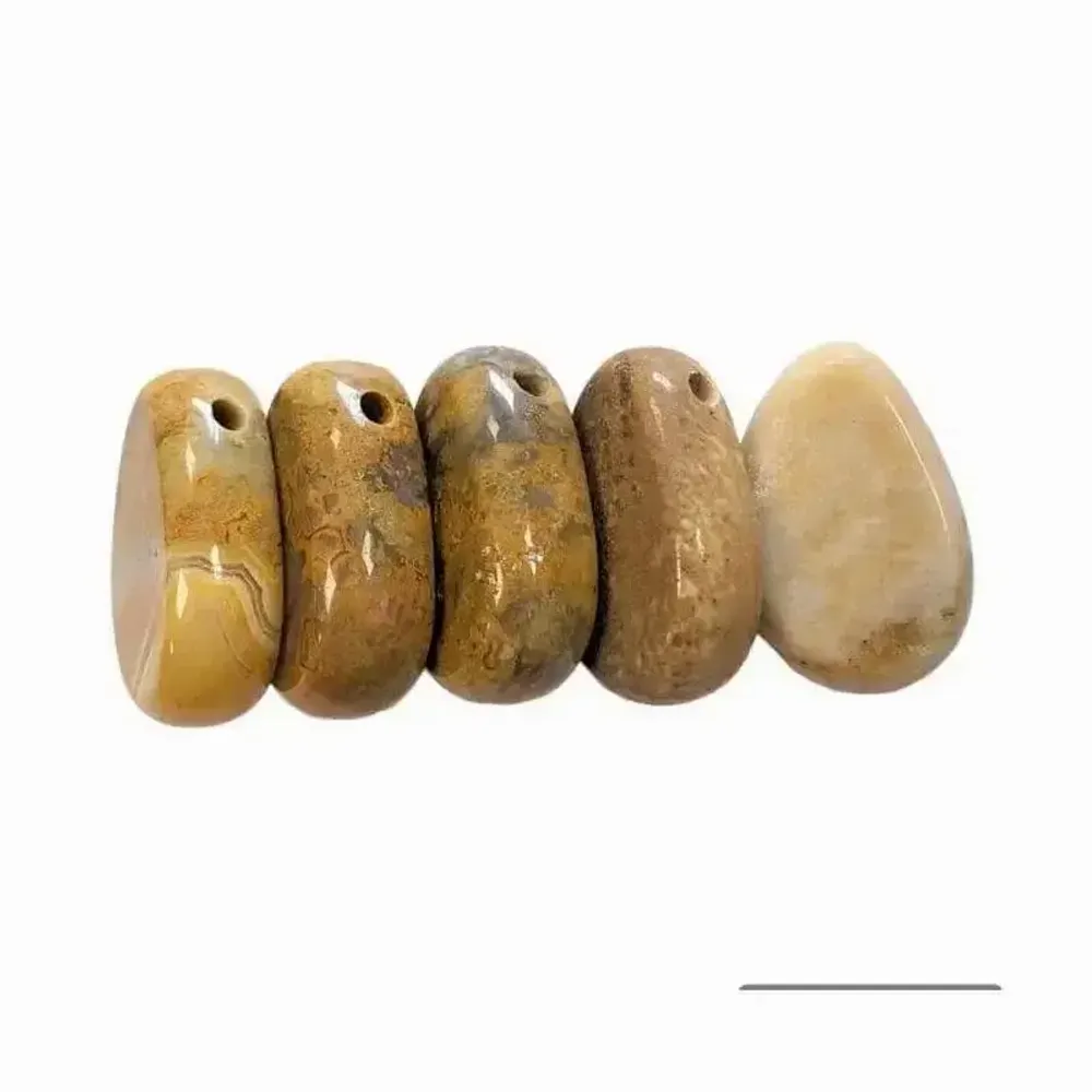 Bijoux - Pendentif Pierre Roulée Percée Agate Crazy Lace A 20-30mm X 5 - ARABESK