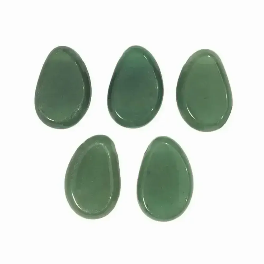 Jewelry - Pierced Stone Pendant Green Aventurine A 20-30mm X 5 - ARABESK