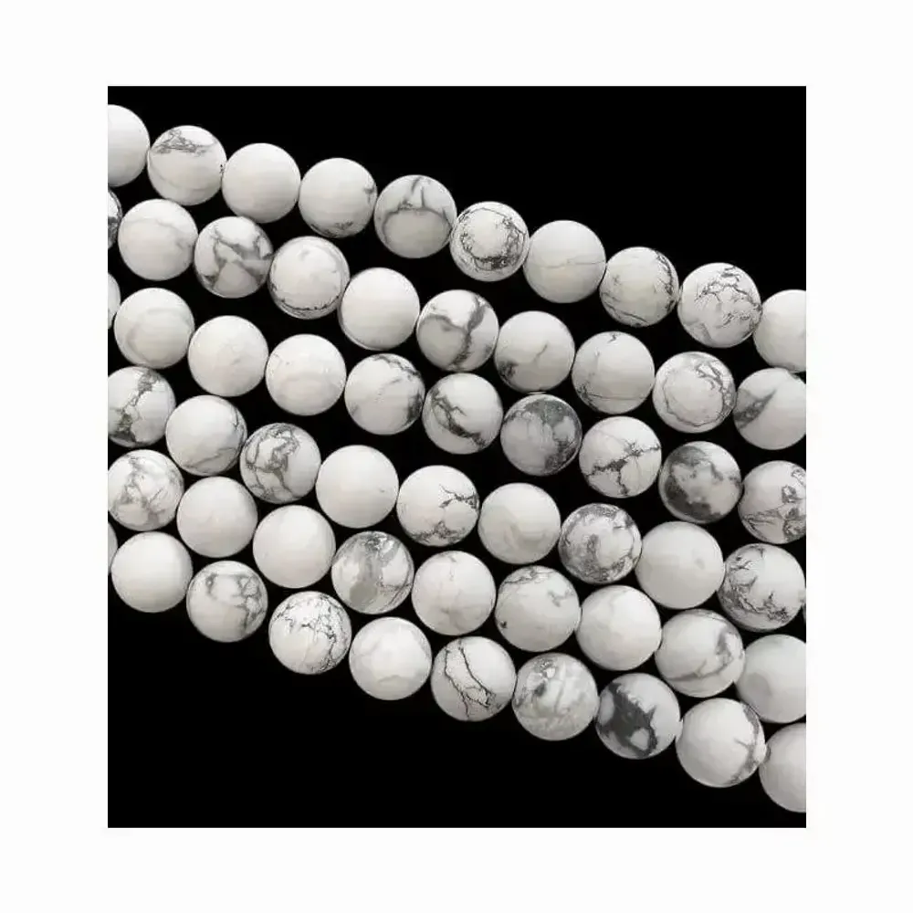 Jewelry - Howlite A matt beads 6mm on a 40cm thread - ARABESK