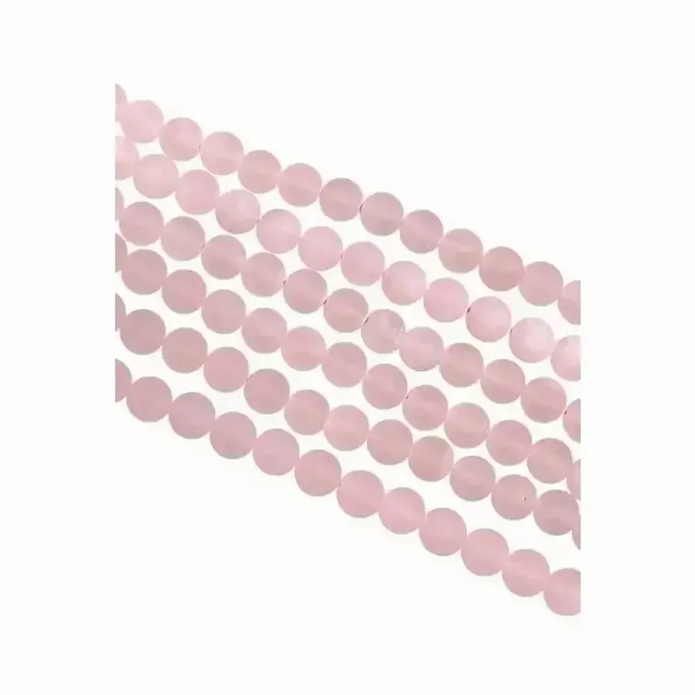 Bijoux - Quartz Rose A perles mates 6mm sur fil 40cm - ARABESK