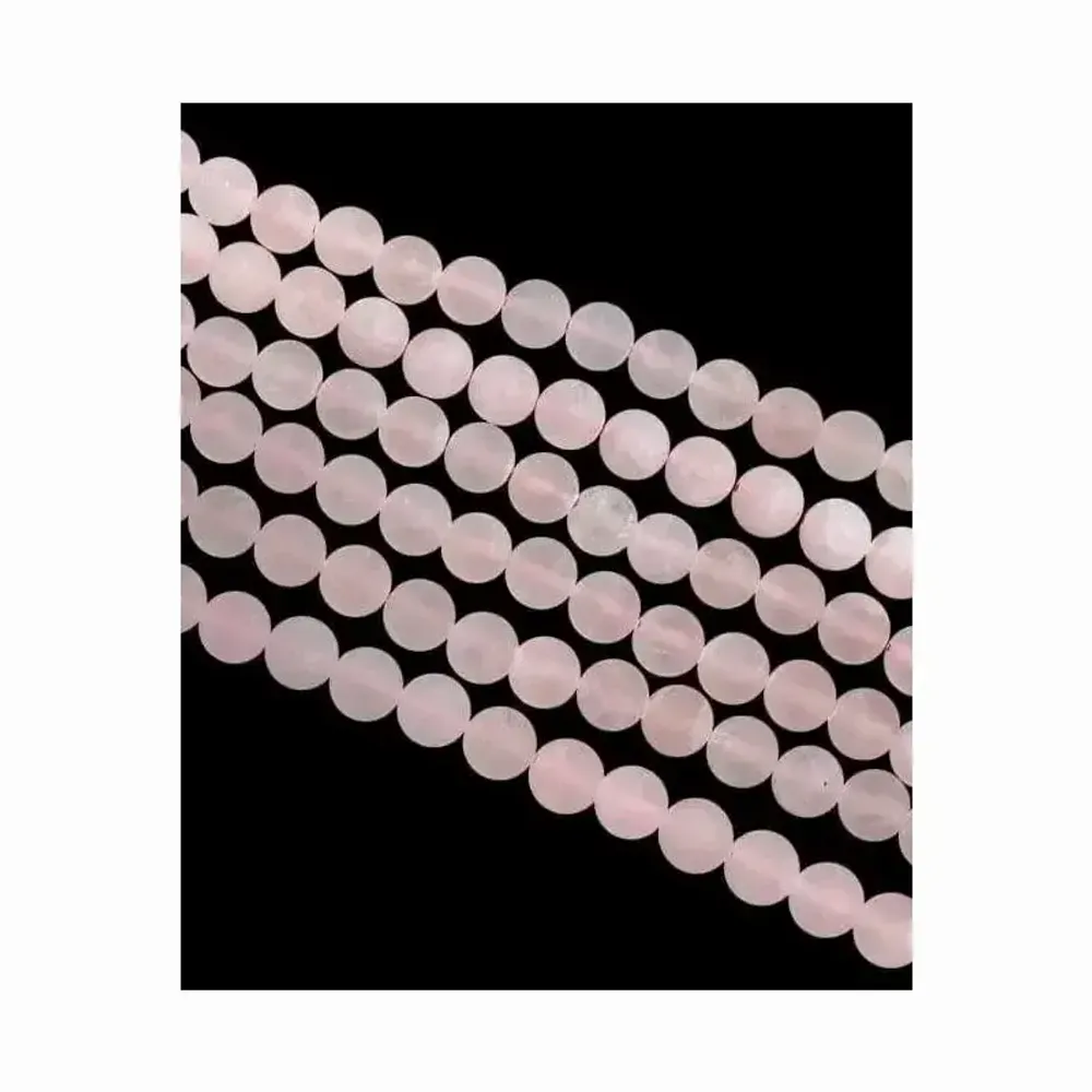 Bijoux - Quartz Rose A perles mates 6mm sur fil 40cm - ARABESK