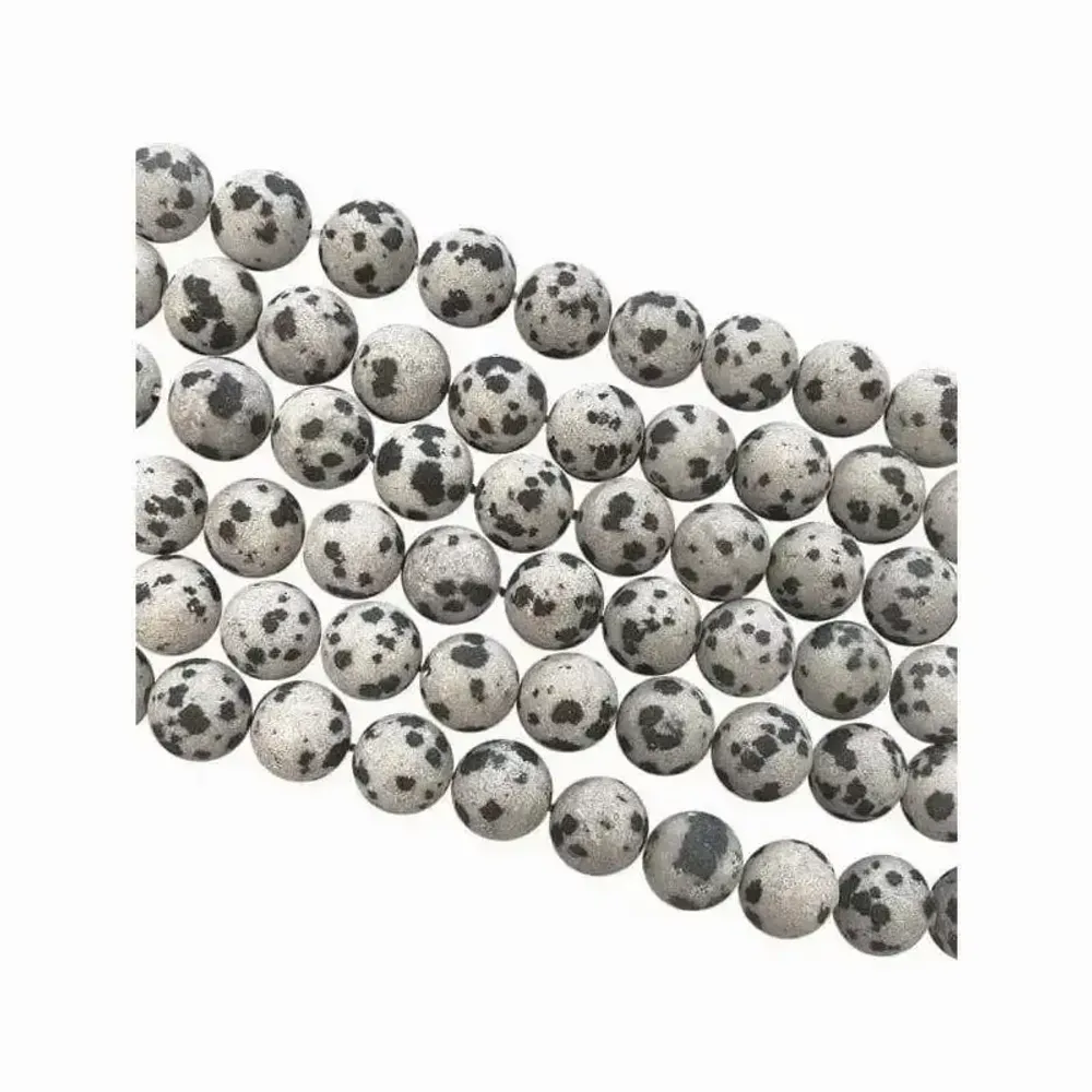 Jewelry - Dalmatian Jasper A 6mm matte beads on a 40cm thread - ARABESK
